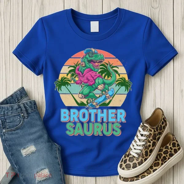 Retro Brother Saurus T-Rex Dinosaur Women's T-Shirt