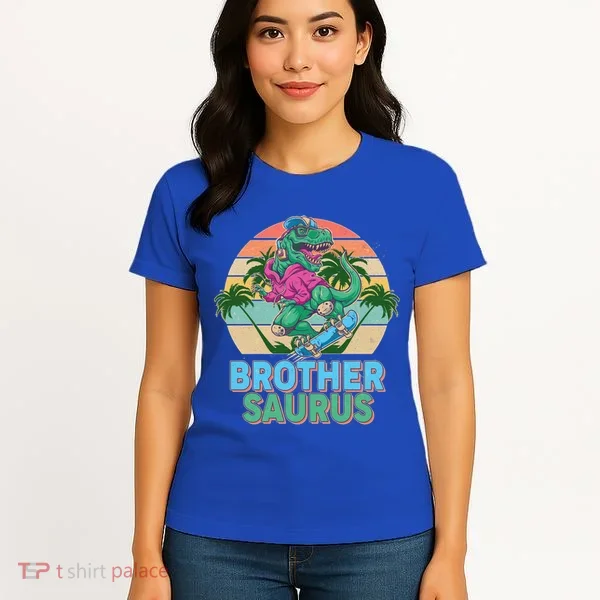 Retro Brother Saurus T-Rex Dinosaur Women's T-Shirt