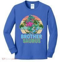 Retro Brother Saurus T-Rex Dinosaur Kids Long Sleeve Shirt thumb 0