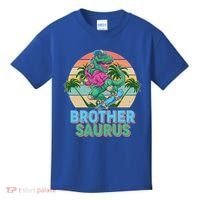 Retro Brother Saurus T-Rex Dinosaur Kids T-Shirt thumb 0