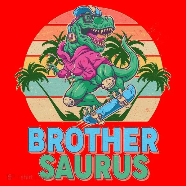 Retro Brother Saurus T-Rex Dinosaur Santa Hat