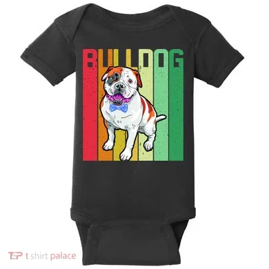 Retro Bulldog Baby Bodysuit