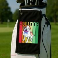 Retro Bulldog Golf Towel thumb 2