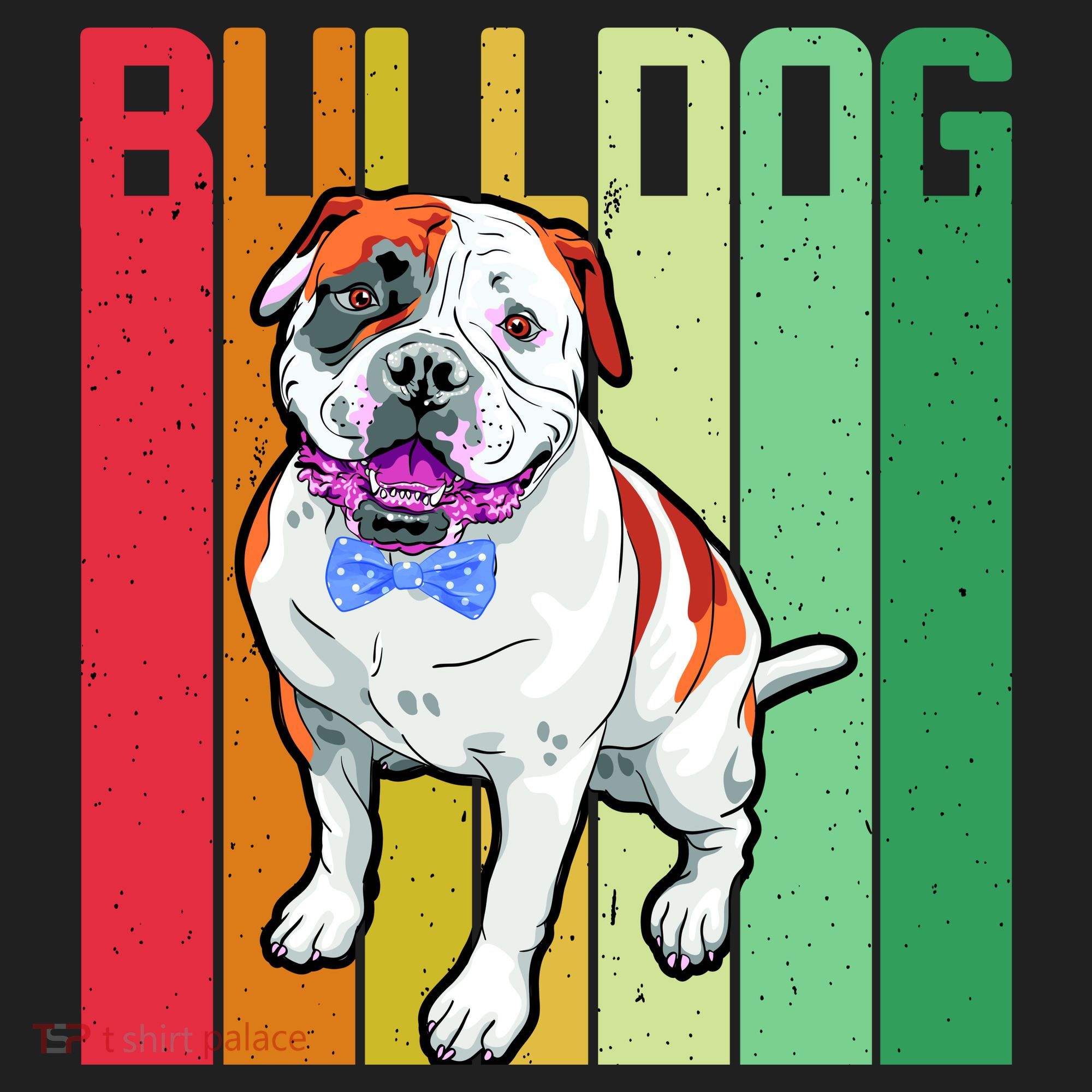 Retro Bulldog Golf Towel