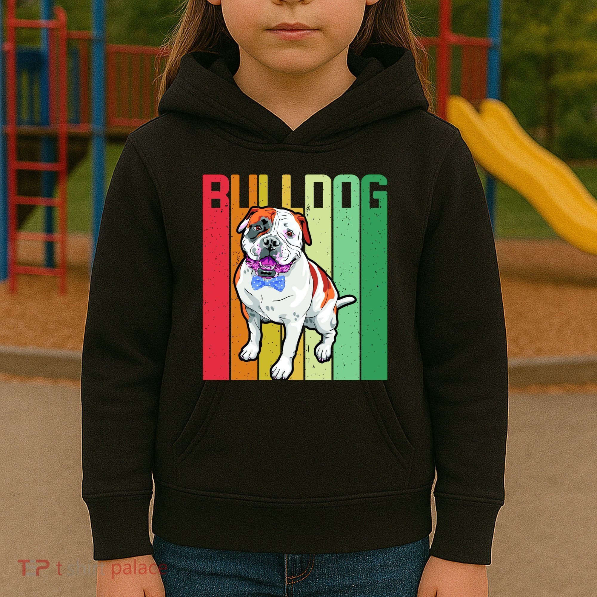 Retro Bulldog Kids Hoodie