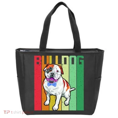 Retro Bulldog Tote Bag