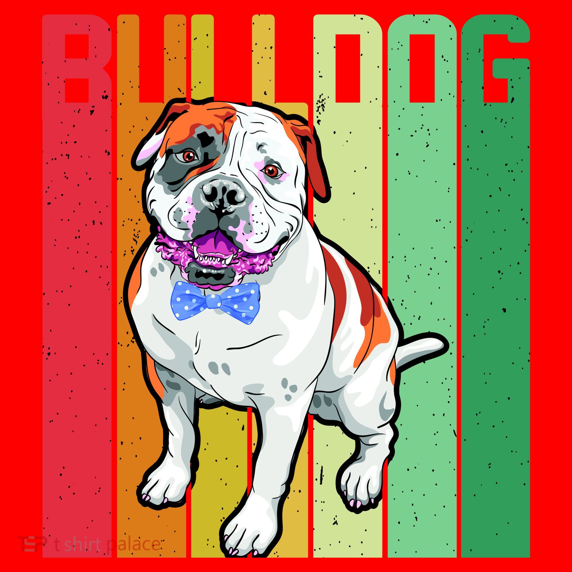 Retro Bulldog Santa Hat