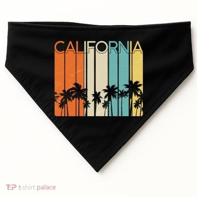 Retro California Palms USA-Made Doggie Bandana