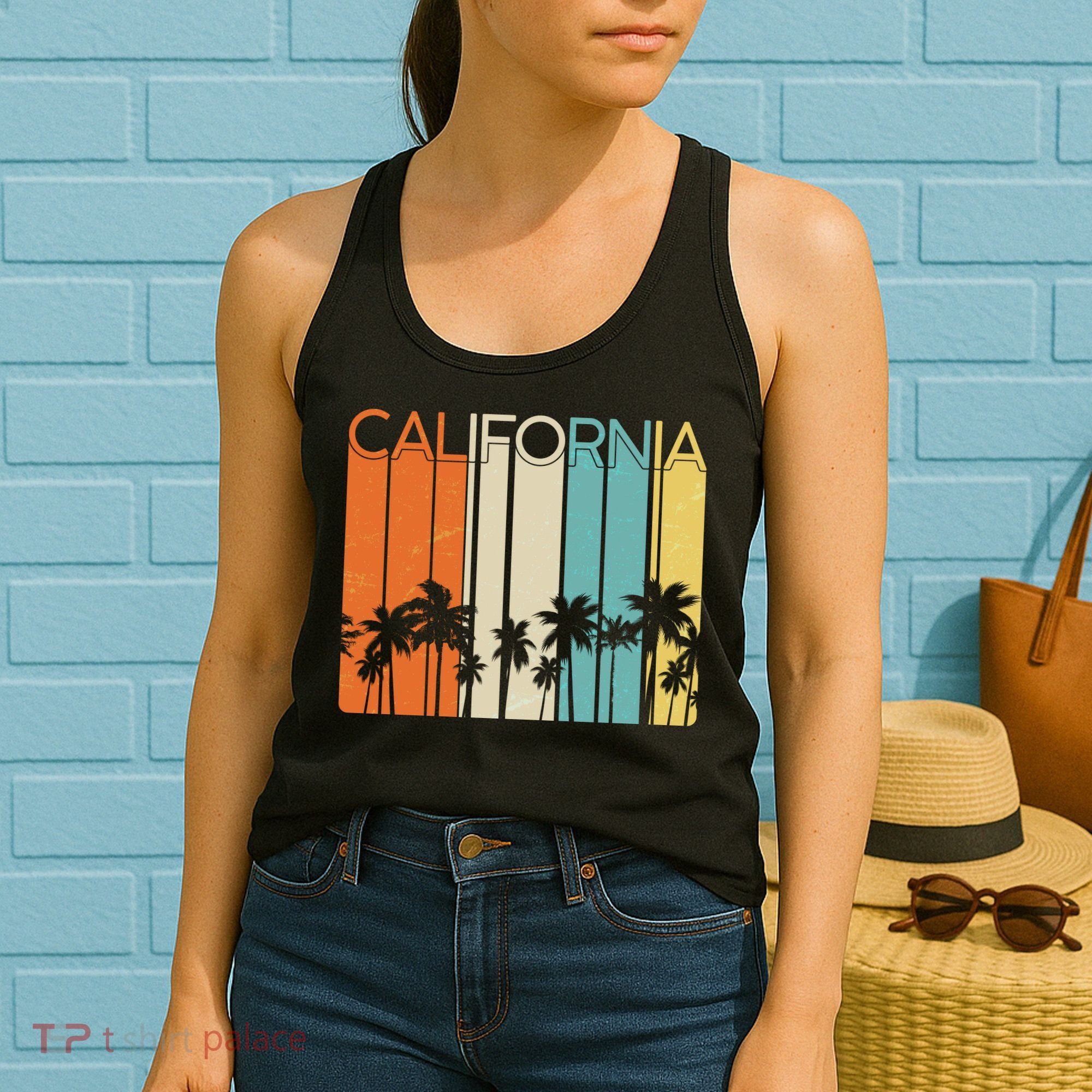 Retro California Palms Women's Tank Top