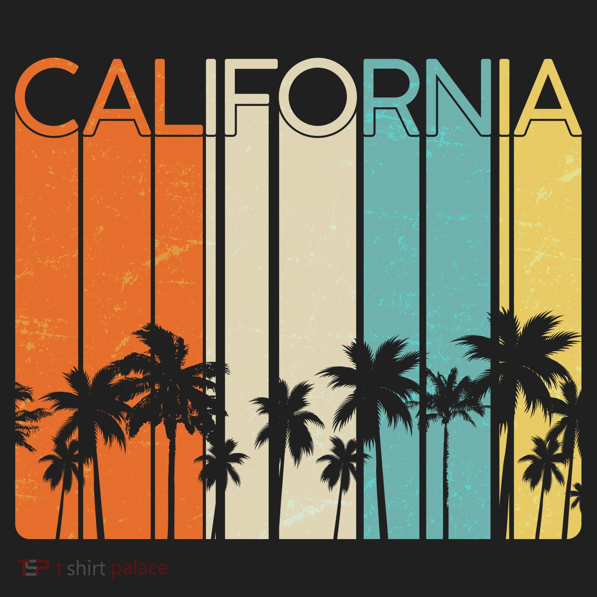 Retro California Palms Golf Towel