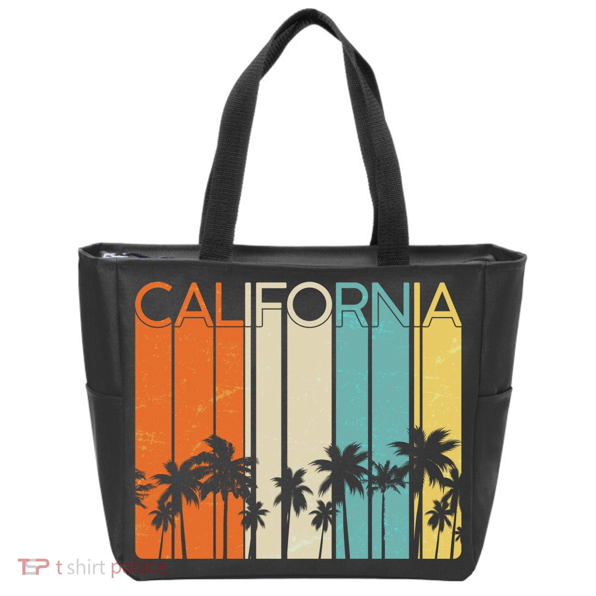 Retro California Palms Tote Bag