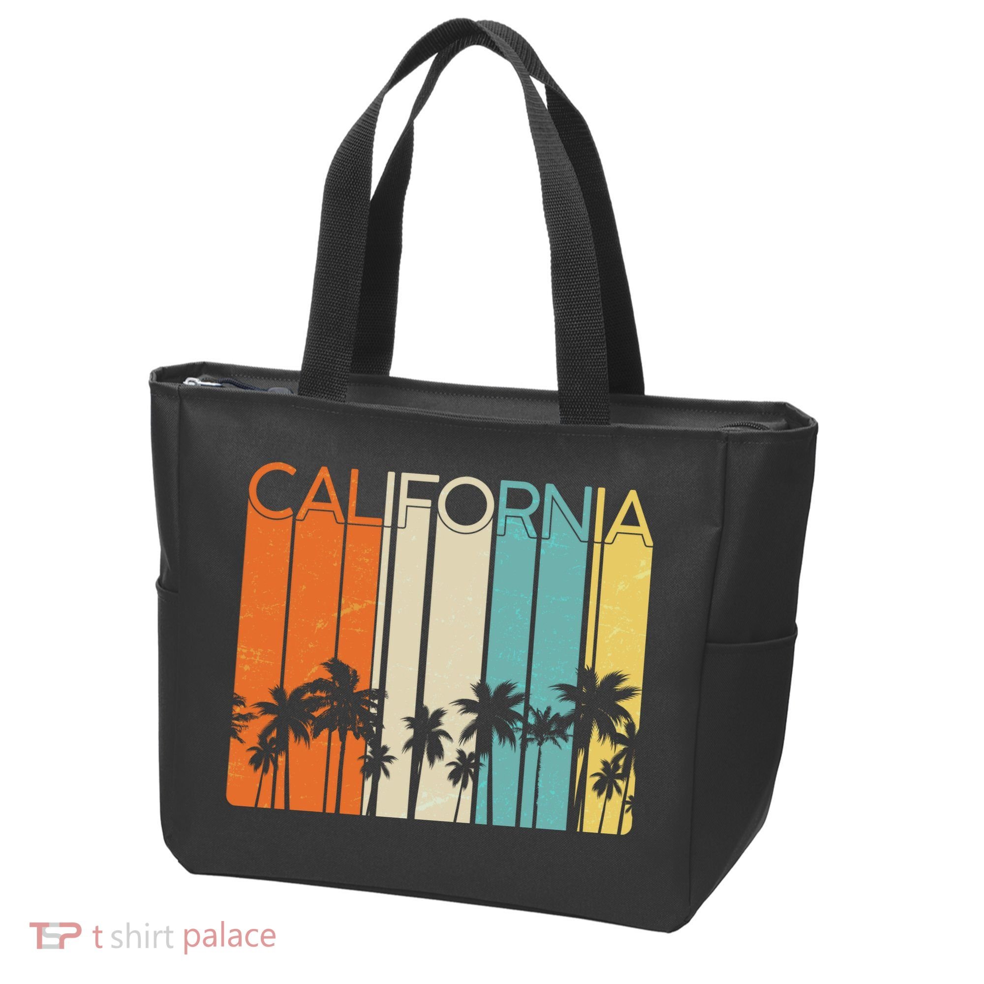 Retro California Palms Tote Bag
