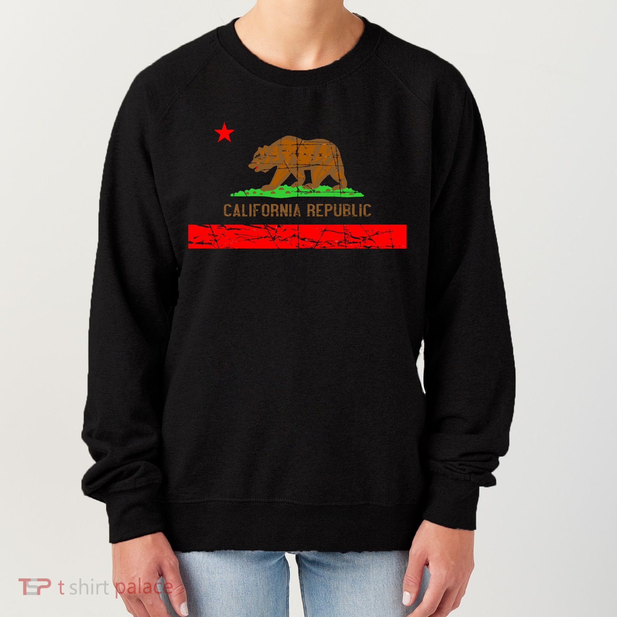 Retro California Republic Flag Women's Sweatshirt