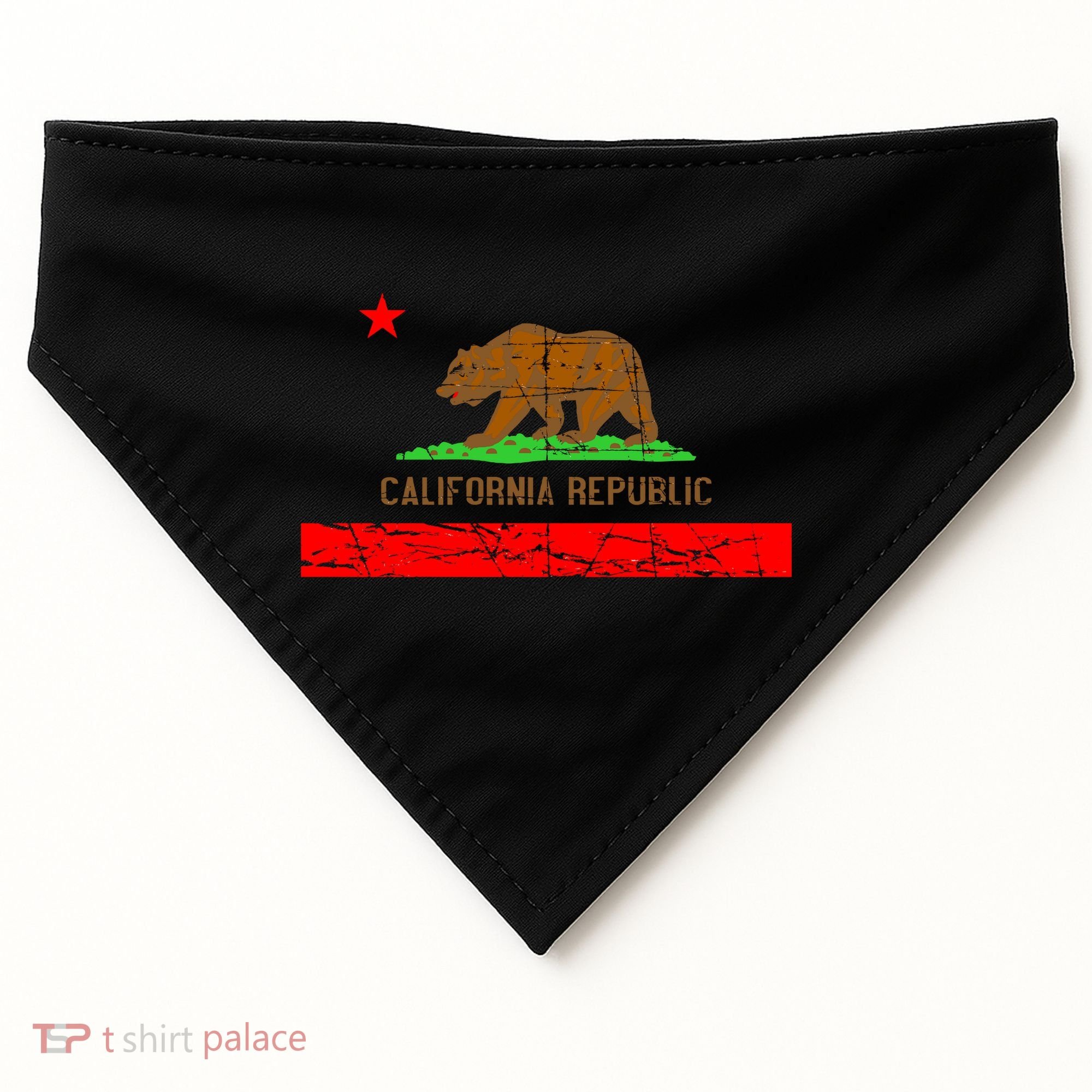 Retro California Republic Flag USA-Made Doggie Bandana