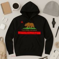 Retro California Republic Flag Hoodie thumb 3