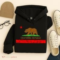 Retro California Republic Flag Hoodie thumb 4