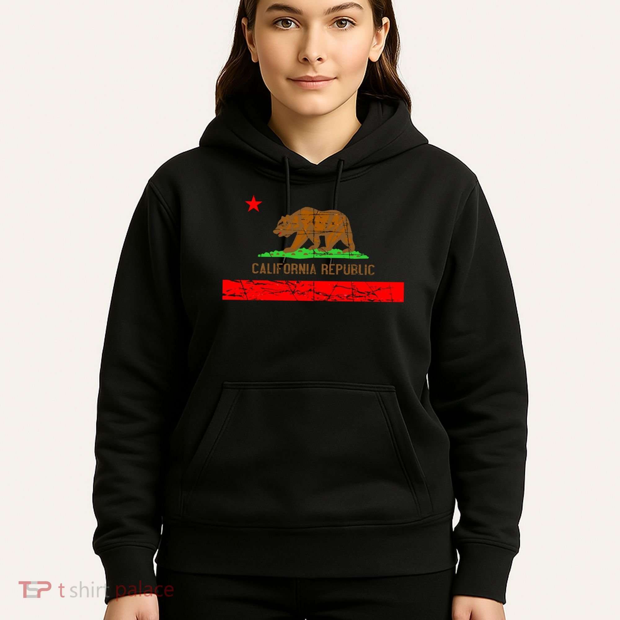 Retro California Republic Flag Hoodie