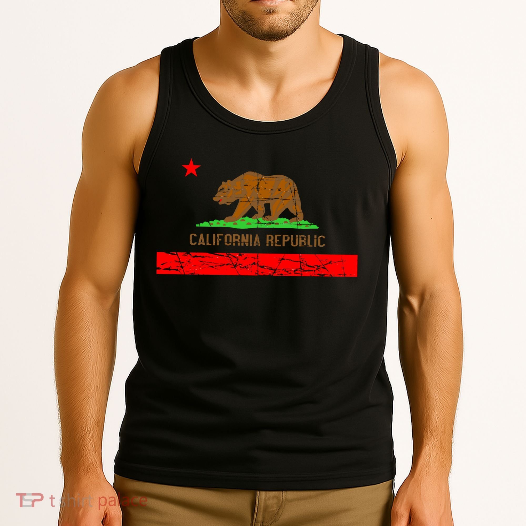 Retro California Republic Flag Tank Top