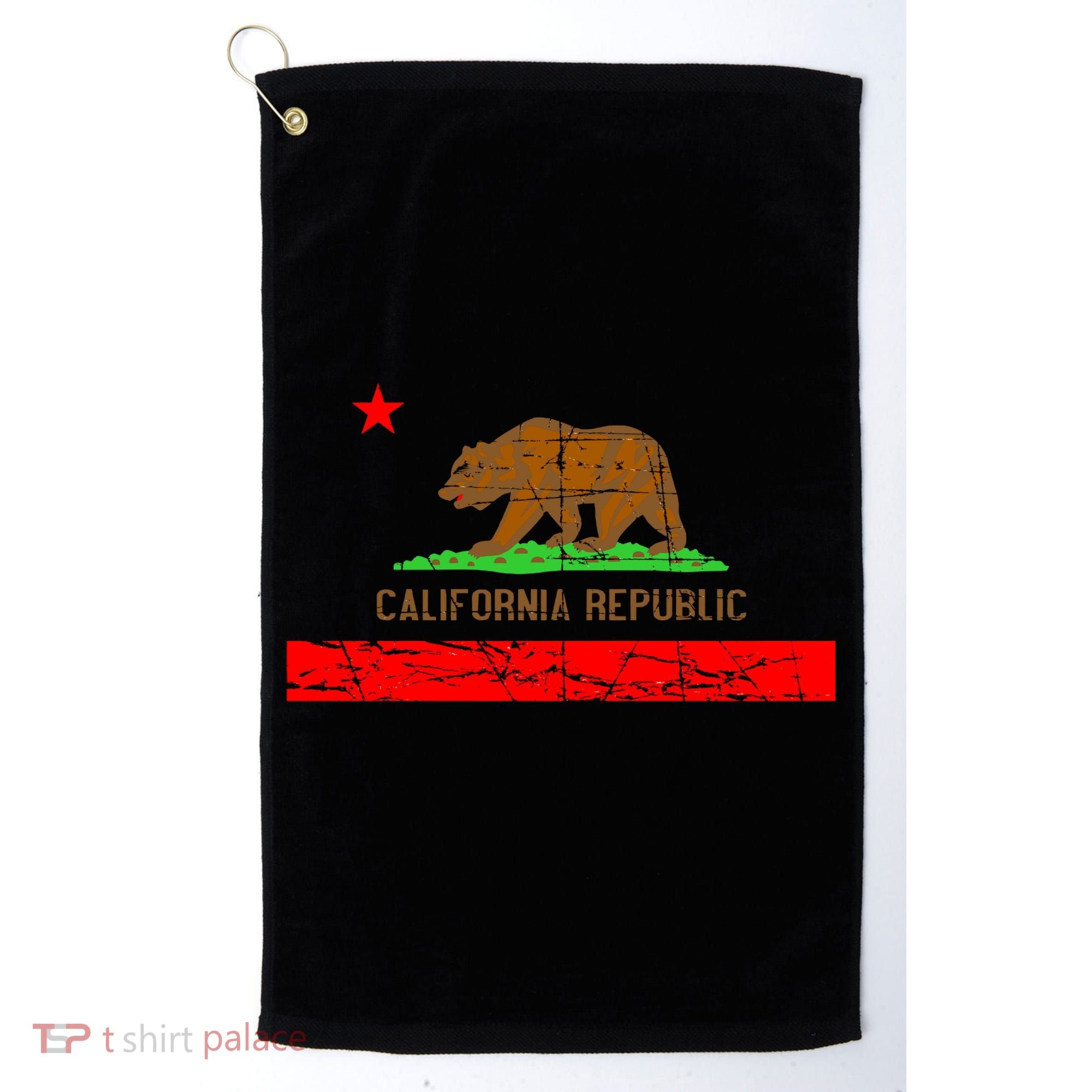 Retro California Republic Flag Golf Towel
