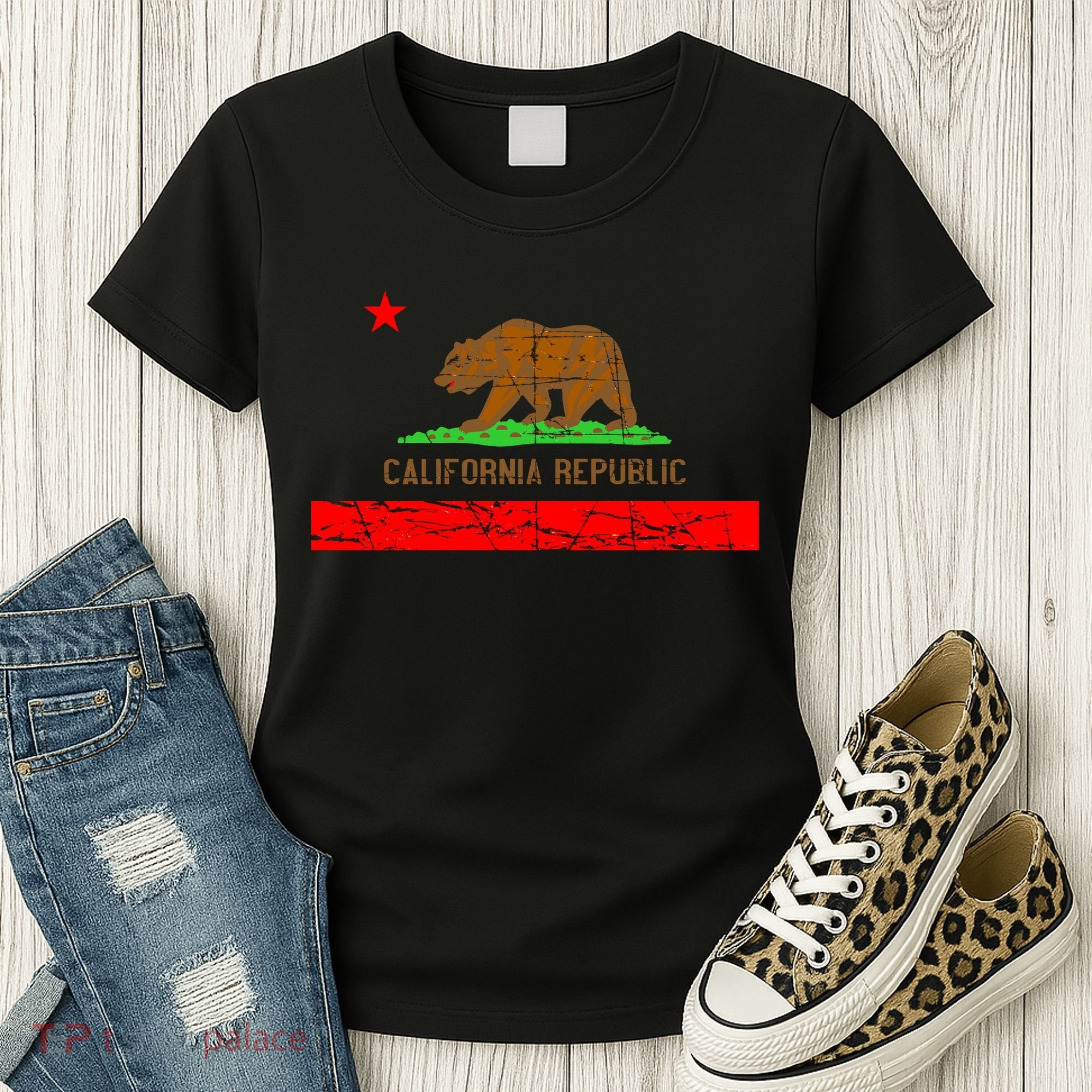Retro California Republic Flag Women's T-Shirt