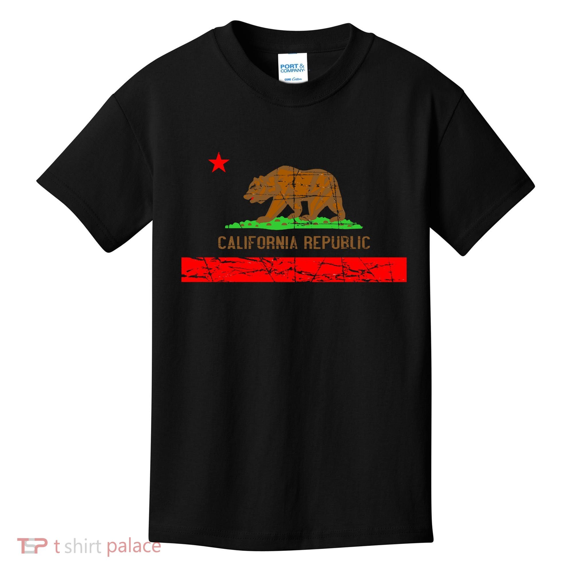 Retro California Republic Flag Kids T-Shirt