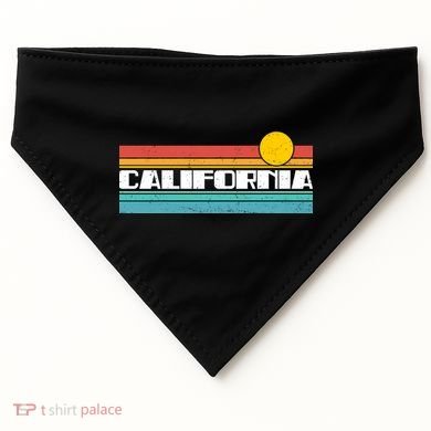 Retro California Stripe Logo USA-Made Doggie Bandana