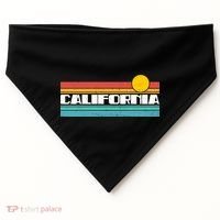 Retro California Stripe Logo USA-Made Doggie Bandana thumb 0