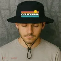 Retro California Stripe Logo Bucket Hat thumb 2