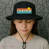 Retro California Stripe Logo Bucket Hat thumb 3