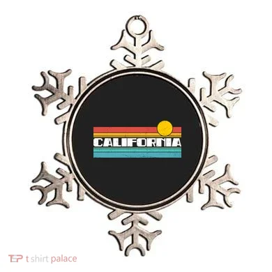 Retro California Stripe Logo Ornament