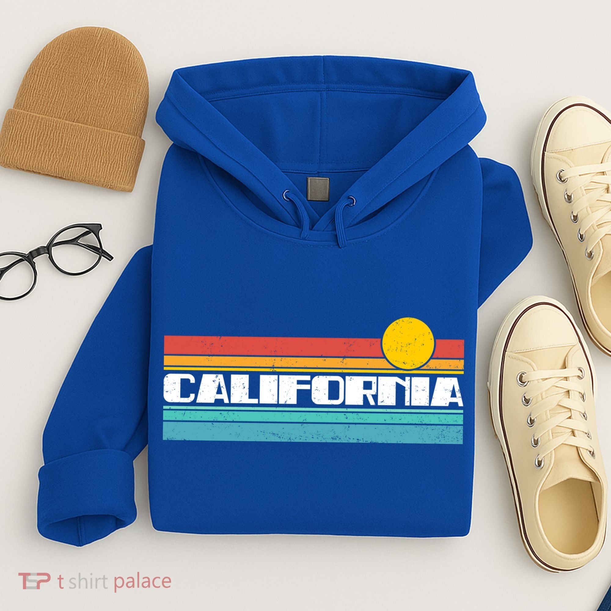 Retro California Stripe Logo Hoodie