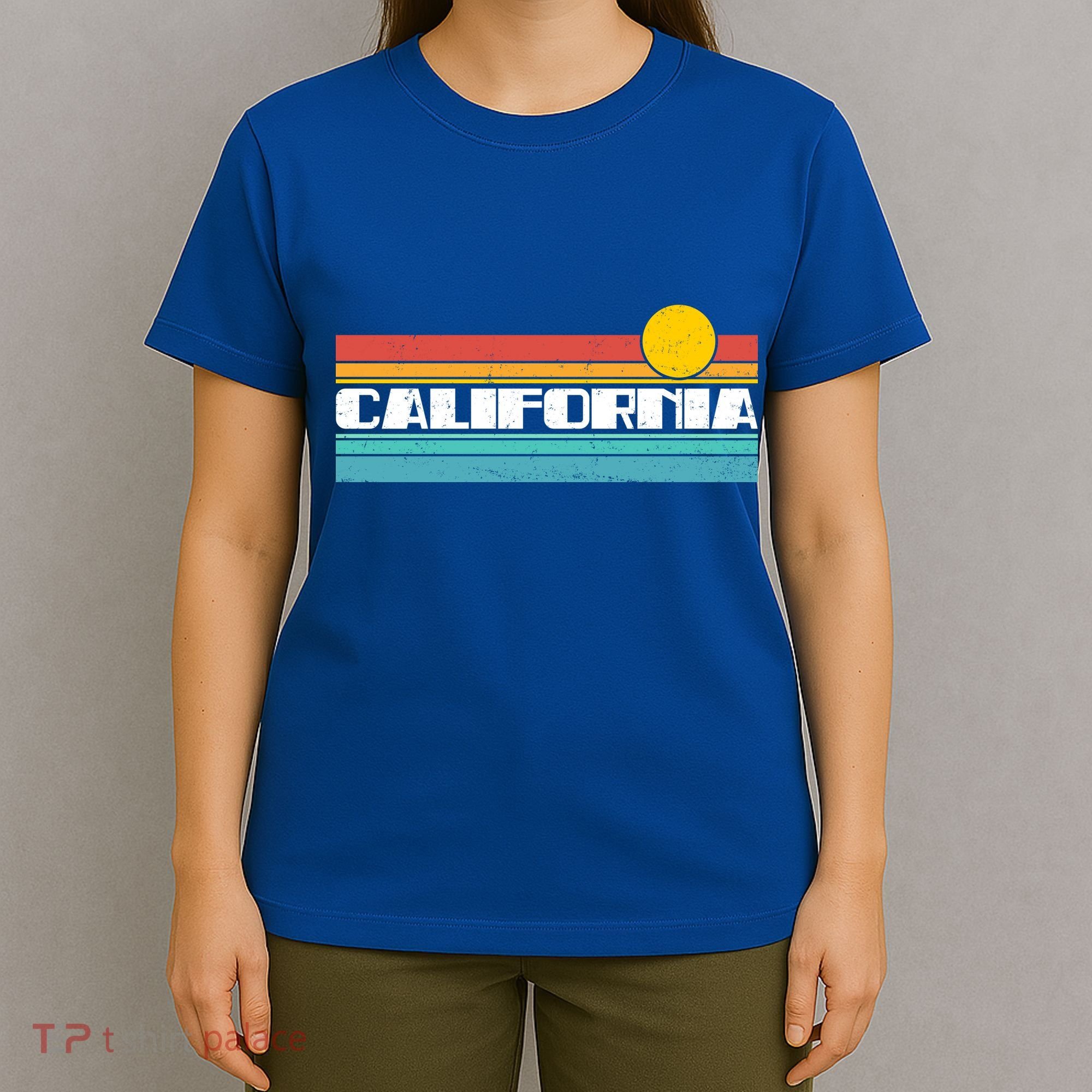 Retro California Stripe Logo T-Shirt