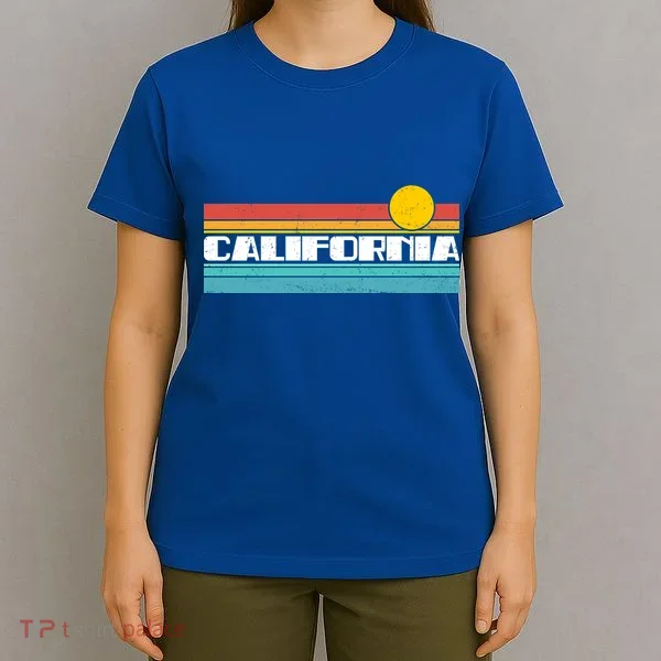 Retro California Stripe Logo T-Shirt