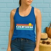 Retro California Stripe Logo Women's Tank Top thumb 2