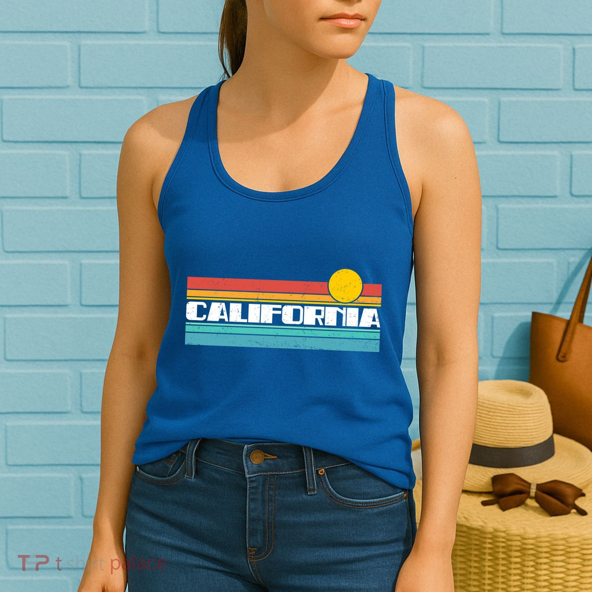 Retro California Stripe Logo Women's Tank Top