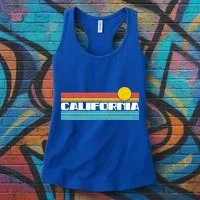 Retro California Stripe Logo Women's Tank Top thumb 3
