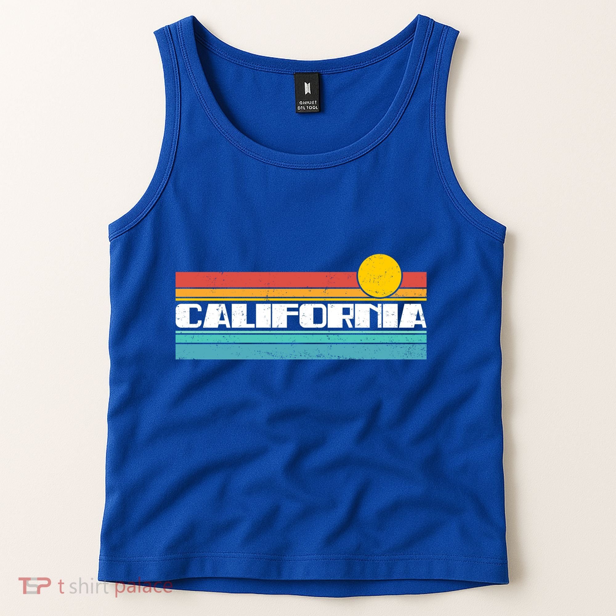 Retro California Stripe Logo Tank Top