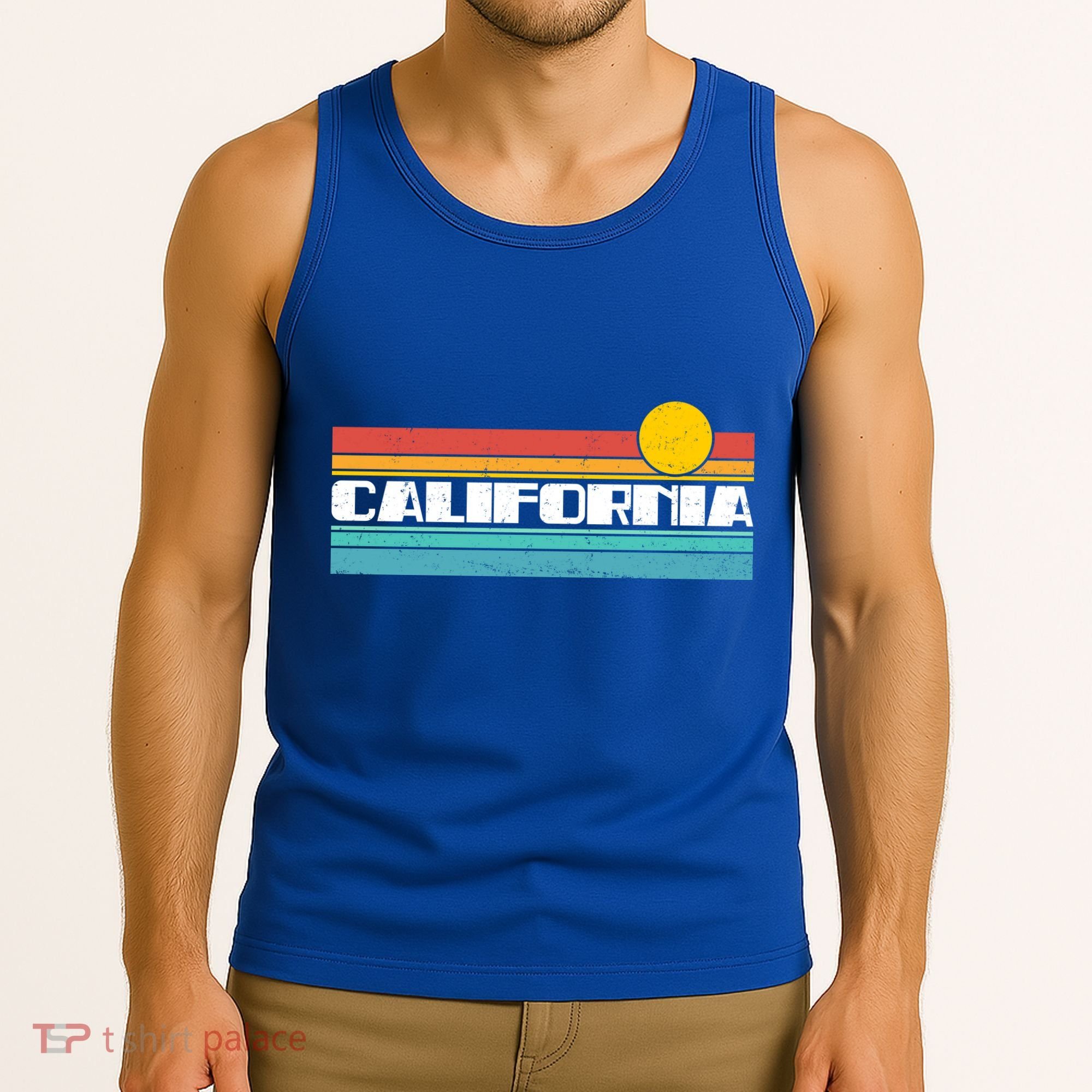 Retro California Stripe Logo Tank Top