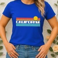 Retro California Stripe Logo Women's T-Shirt thumb 2