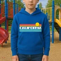 Retro California Stripe Logo Kids Hoodie thumb 2