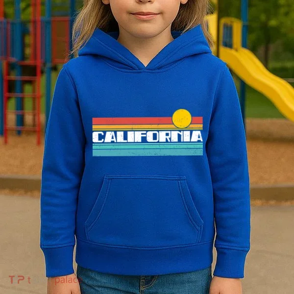Retro California Stripe Logo Kids Hoodie
