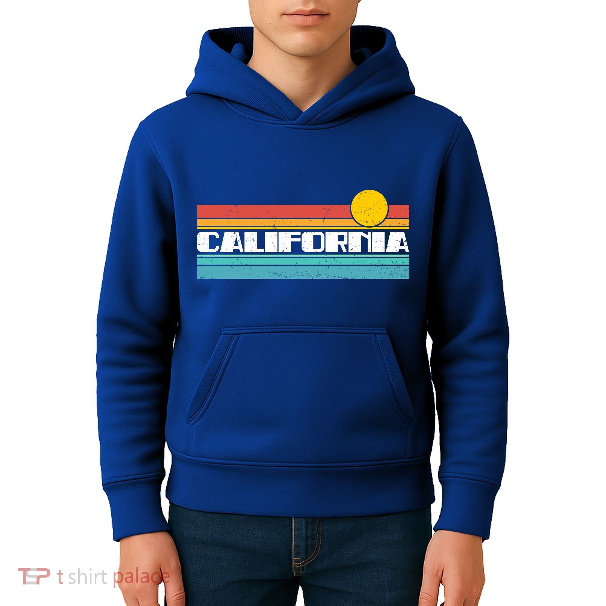 Retro California Stripe Logo Kids Hoodie