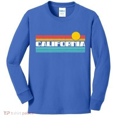 Retro California Stripe Logo Kids Long Sleeve Shirt