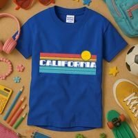 Retro California Stripe Logo Kids T-Shirt thumb 3