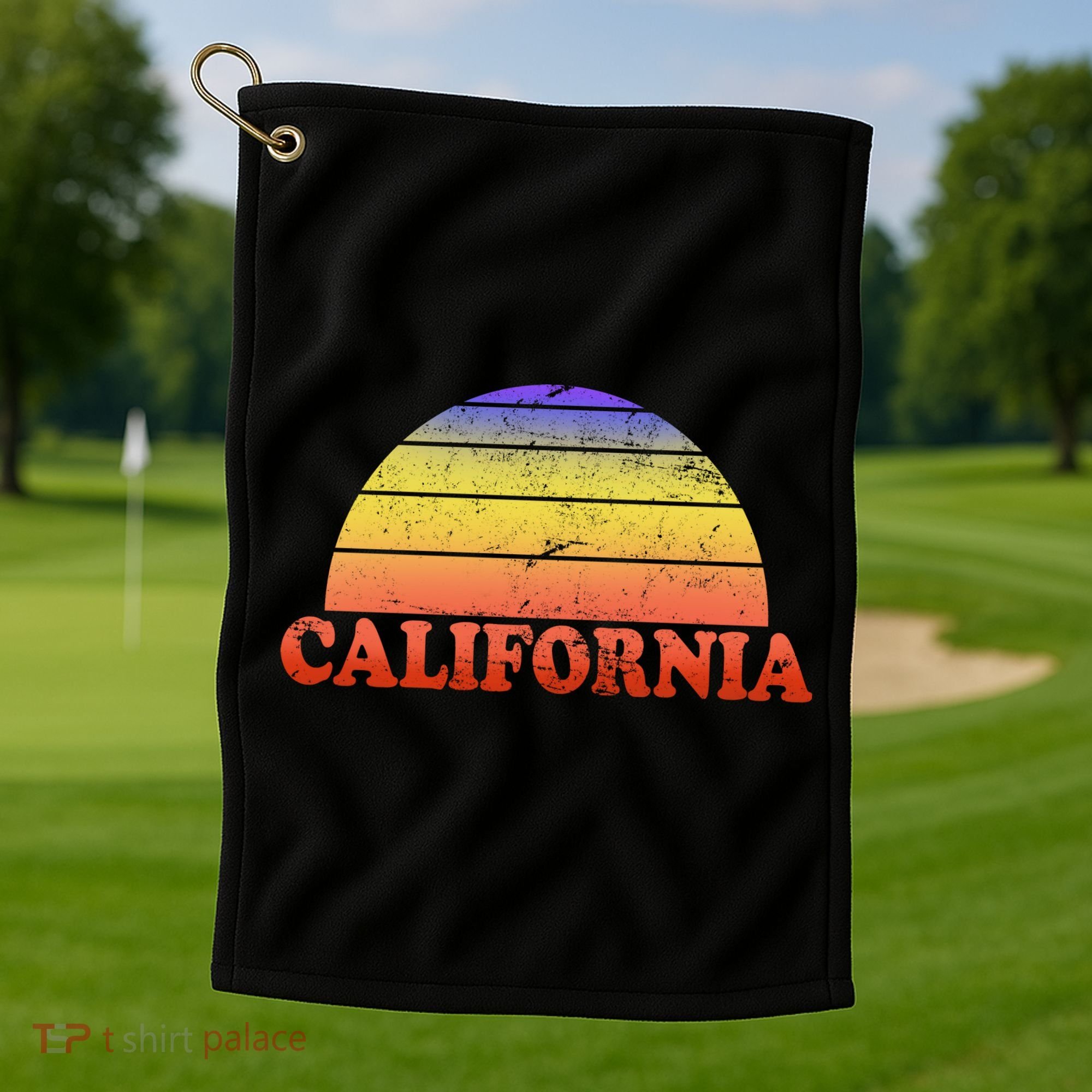 Retro California Sun Golf Towel