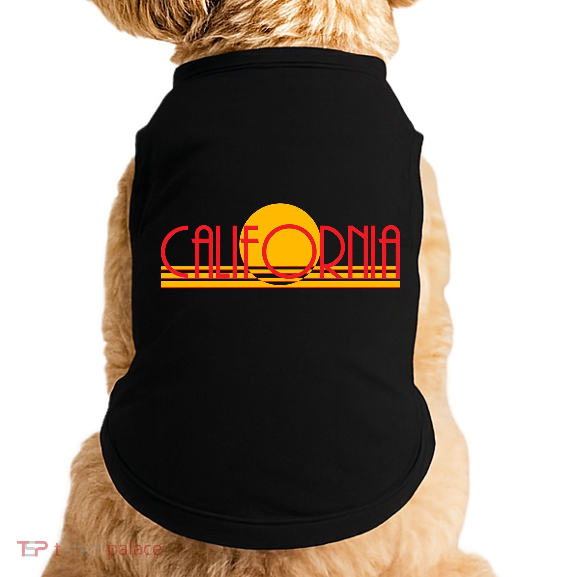 Retro California Sun Sunset Logo Doggie Tank