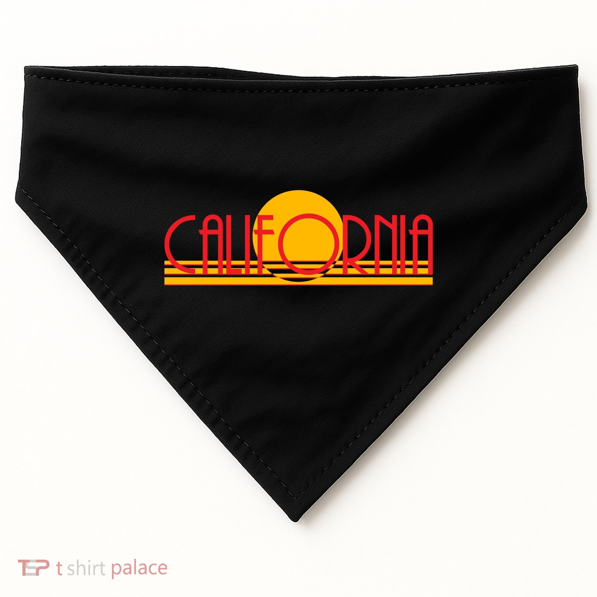 Retro California Sun Sunset Logo USA-Made Doggie Bandana