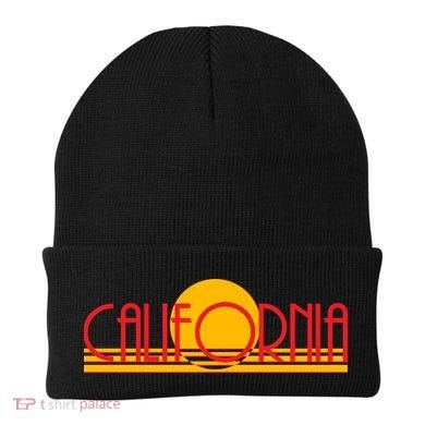 Retro California Sun Sunset Logo Beanie
