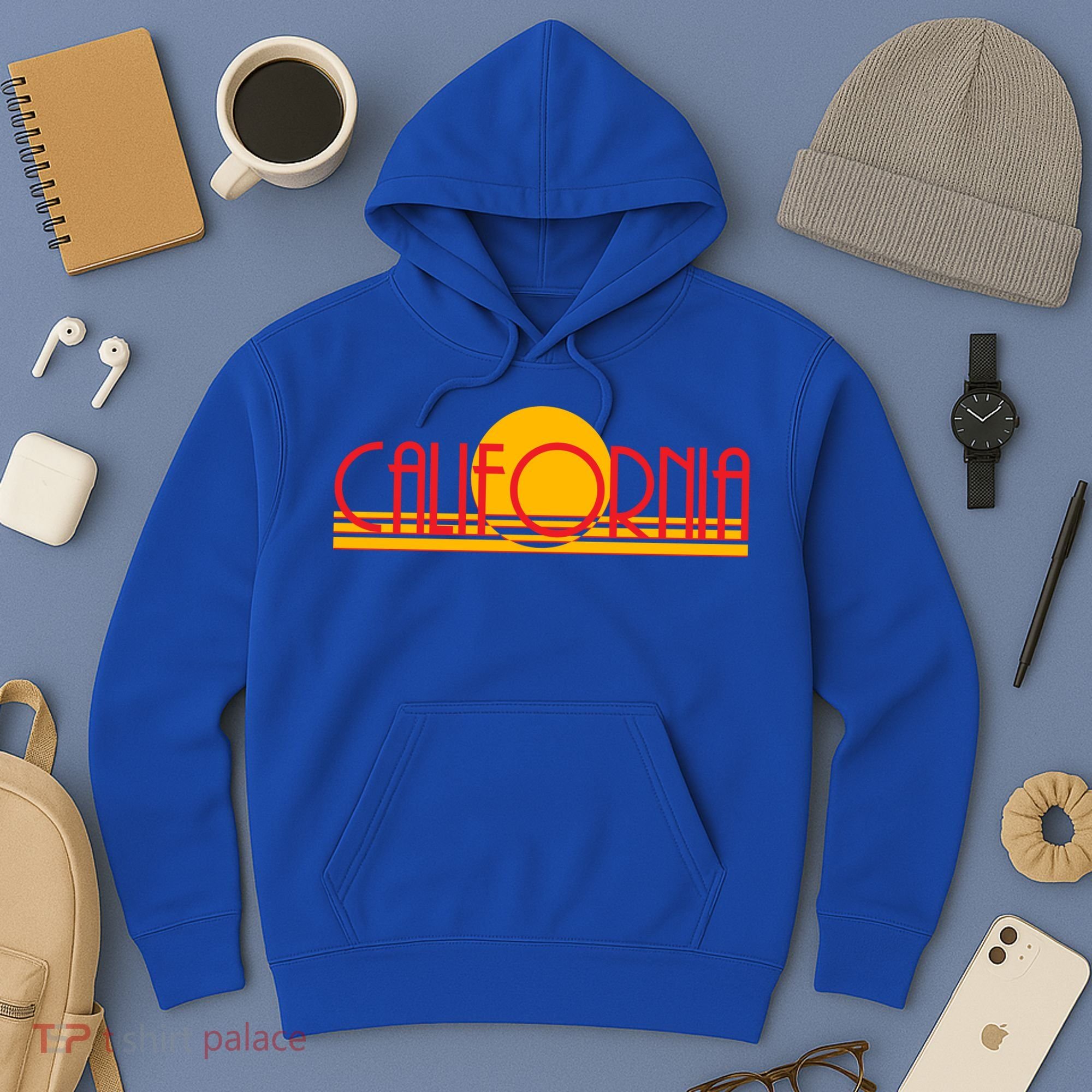 Retro California Sun Sunset Logo Hoodie