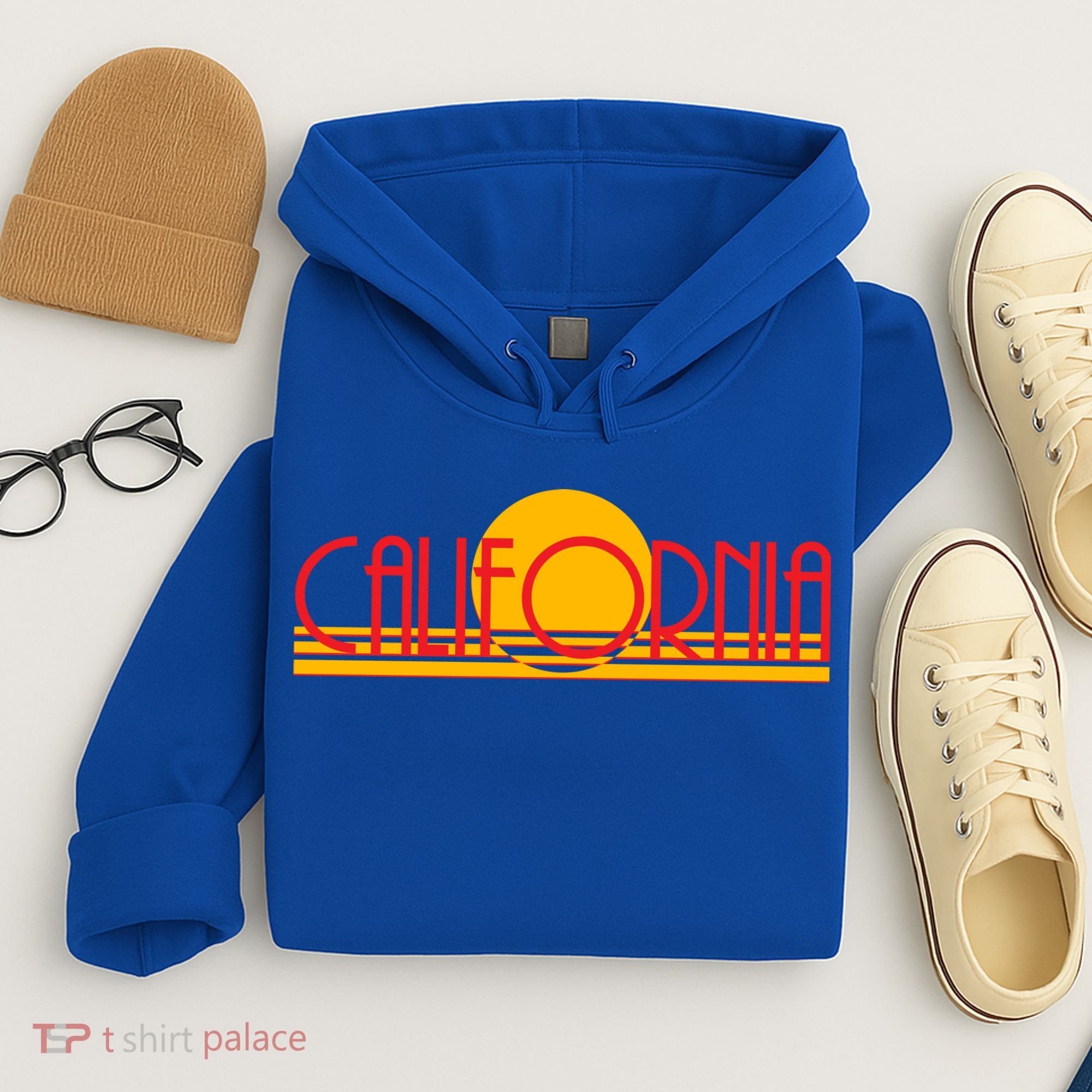 Retro California Sun Sunset Logo Hoodie